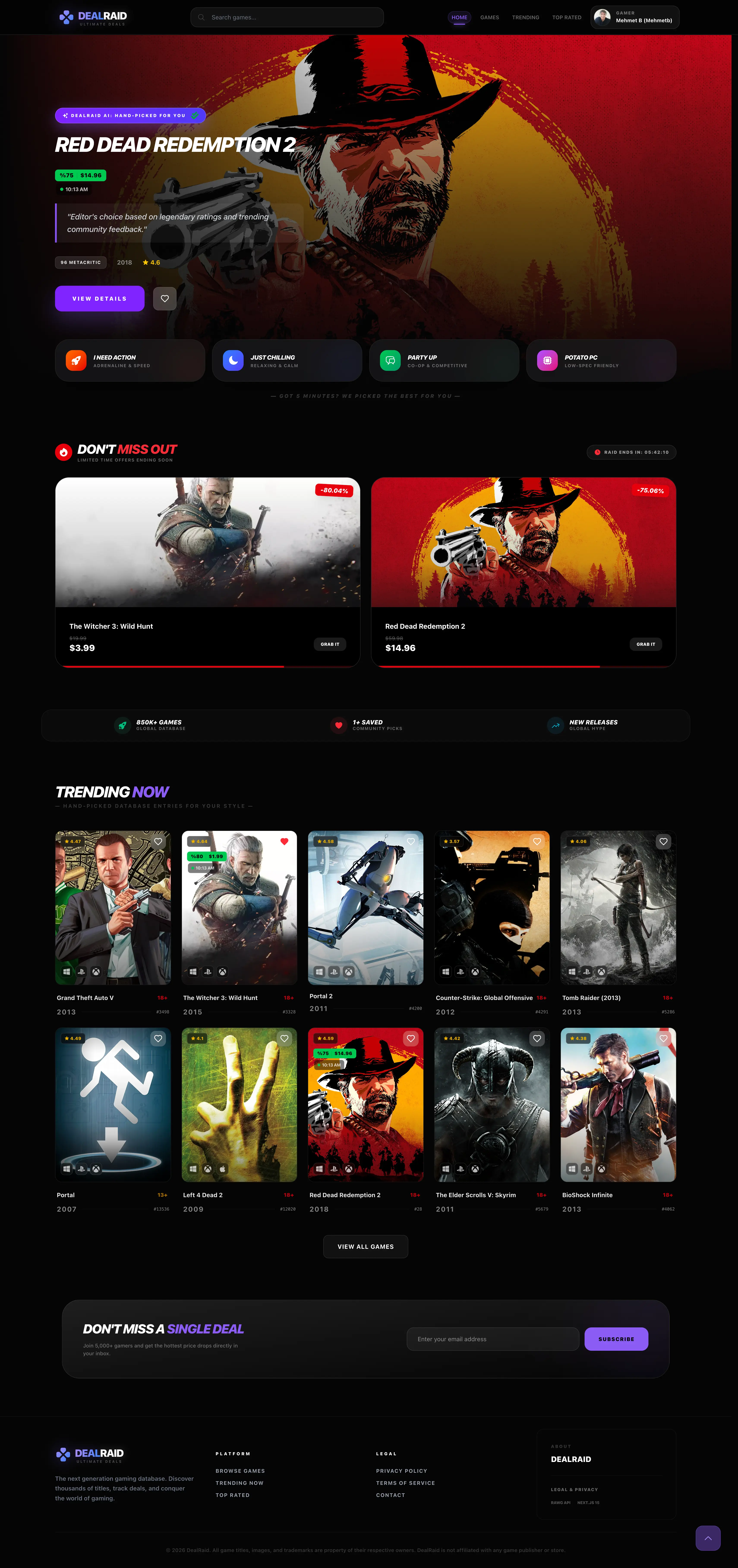 DealRaid - Game Price Tracker & Hub - View 1