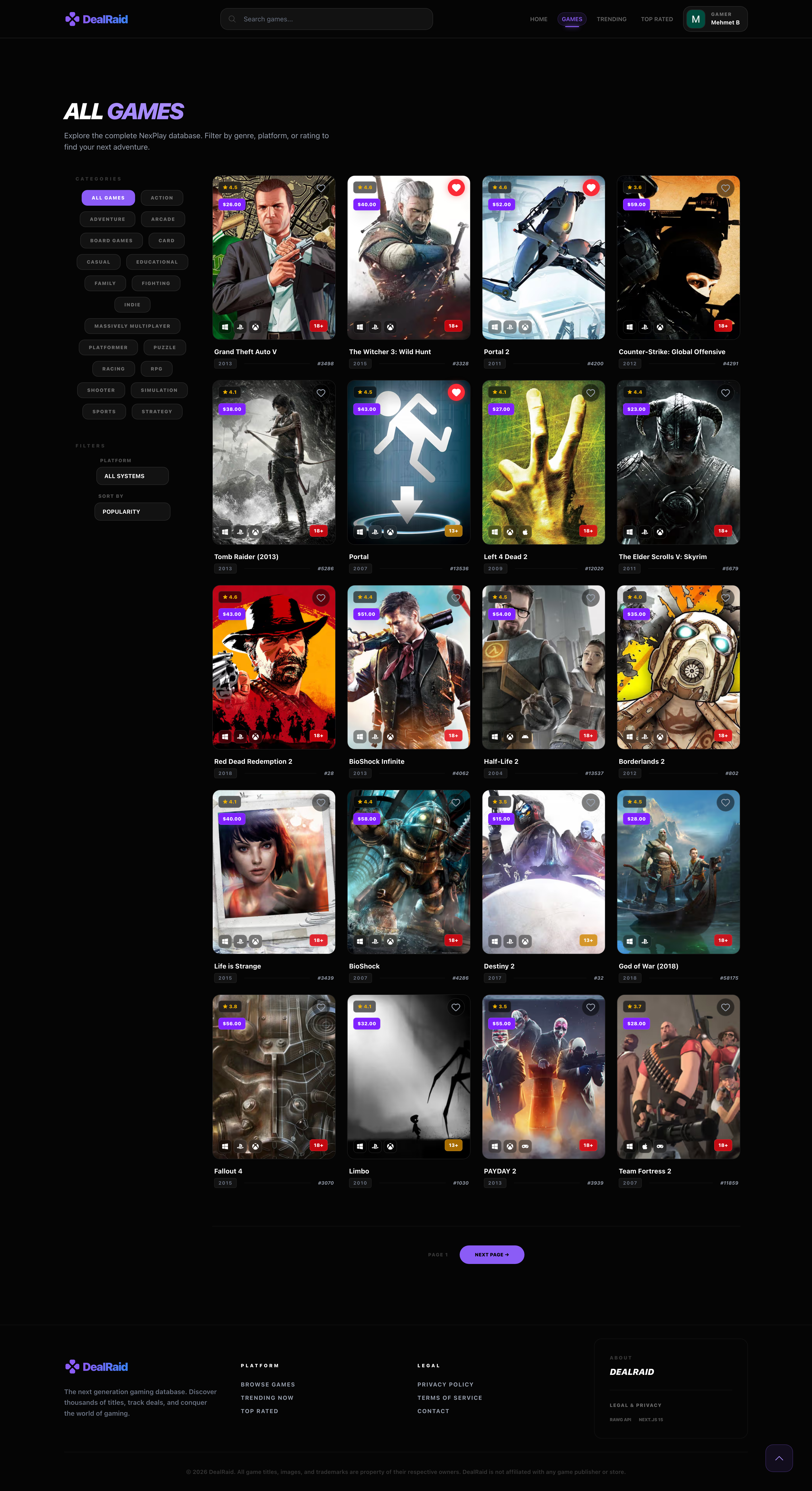 DealRaid - Game Price Tracker & Hub - View 2